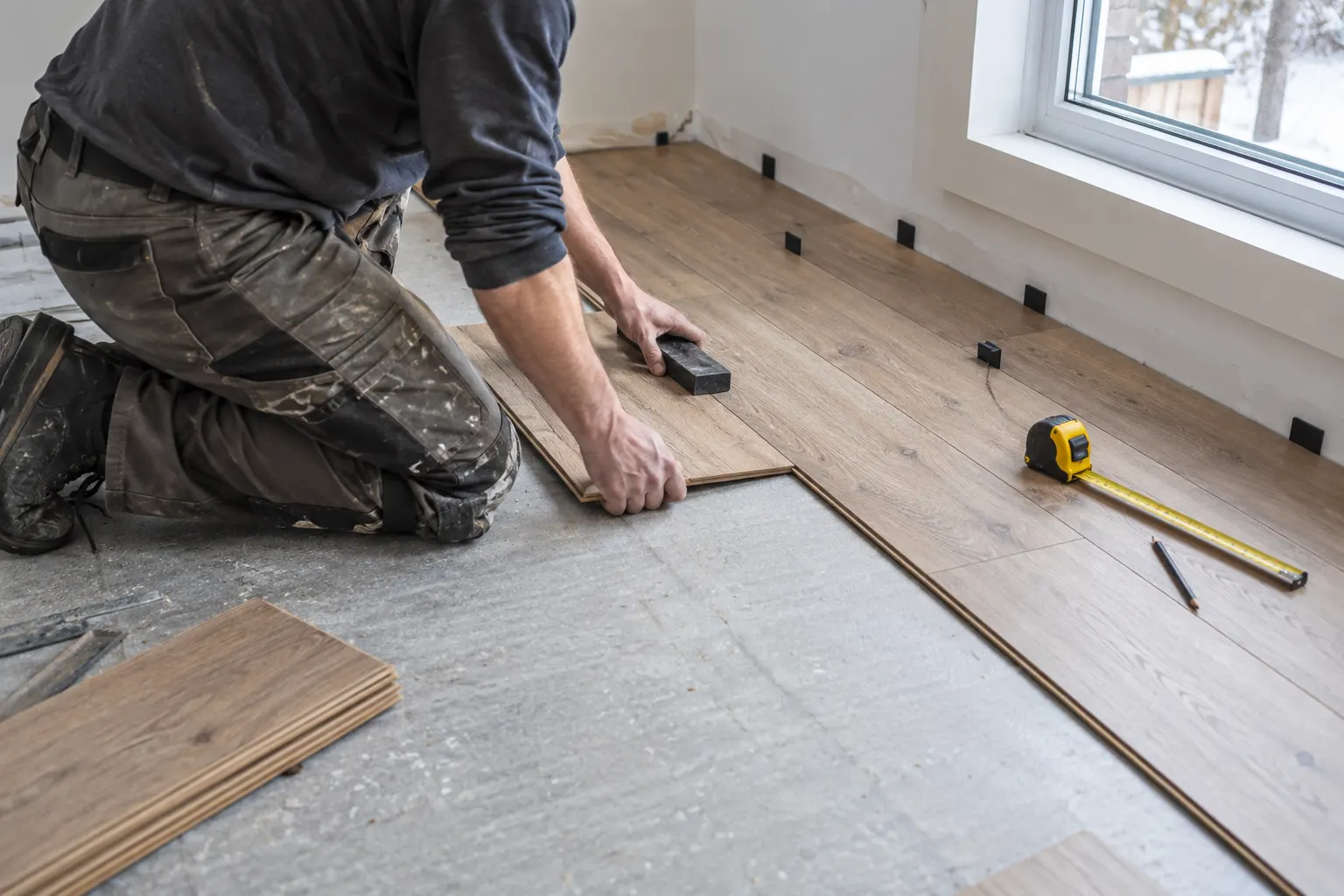 Pose d’un plancher de bois flottant